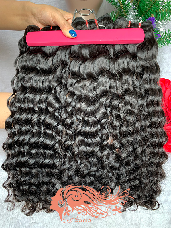 Csqueen Raw Burmese Curly 12 Bundles Natural Black Color 100% Human Hair - Click Image to Close